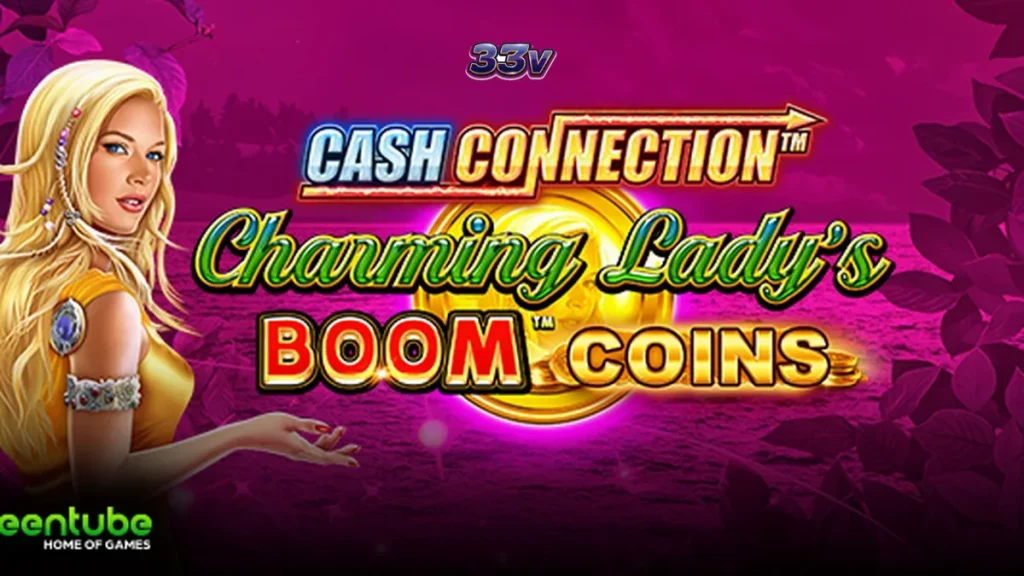 Tampilan visual slot Cash Connection Charming Lady Boom Coins