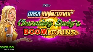 Tampilan visual slot Cash Connection Charming Lady Boom Coins