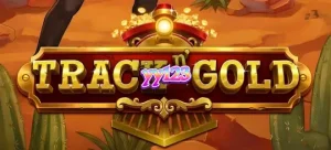 Visual kereta api klasik dengan elemen emas dalam permainan slot Track n’ Gold